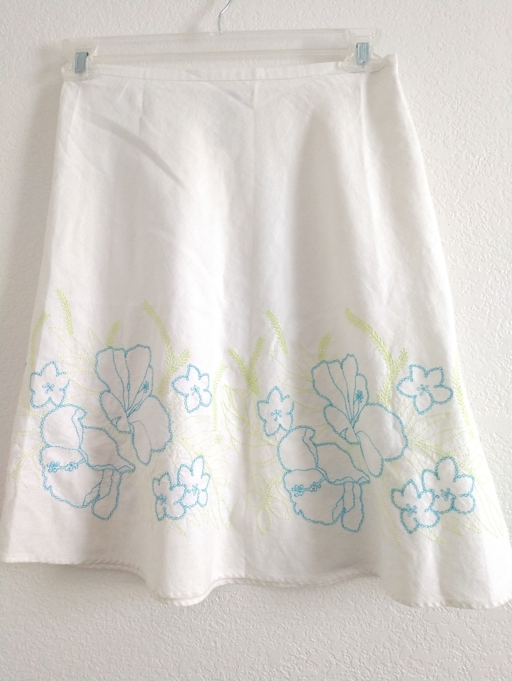 White Skirt Linen Blend Cottagecore Picnic Feminine Romantic Summer Size 6
